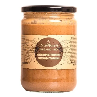 Image of 500 g Organic Sesame Tahini Smooth &amp; Creamy, No Added Sugar, Non GMO, Gluten Free, Additives or Preservatives by Nutterra (500, Tahini)