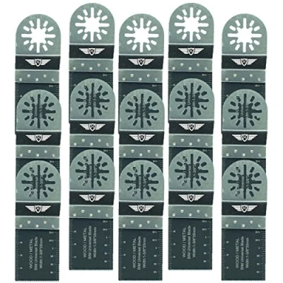 Image of 15 x TopsTools 35mm UN35B_15 Metal Cutting Blades Compatible with Bosch Fein (Non StarLock) Makita Milwaukee Einhell Ergotools Hitachi Parkside Ryobi Worx Workzone Multitool Multi Tool Accessories