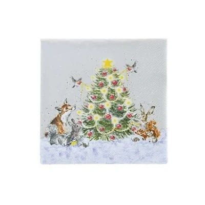 Image of Wrendale Designs &#039;Oh Christmas Tree&#039; Cocktail Napkin