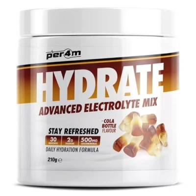 Image of Per4m Hydrate Electrolyte Mix Powder Contains 500mg Cocomineral Replenish Essential Electrolytes Aiding Muscle Function, Cardiovascular Health, Neurological Support (Cola Bottle)