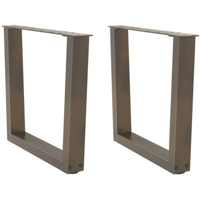 Image of vidaXL Dining Table Legs V Shape 2 pcs Adjustable 50x(42 43.3) cm Powder Coated Natural Steel with Pre Drilled Holes for Dining, Desk, Living Room, Office