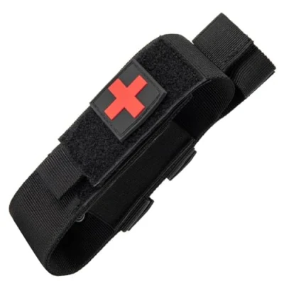 Image of Tactical Molle Tourniquet Holder Pouch for Outdoor Sports Camping Hiking Climbing Black
