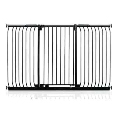 Image of Safetots Extra Tall Elite Safety Gate, 188cm 197cm, Matt Black, 96.8cm in Height, Pressure Fit Stair Baby Gate for Doors Hallways and Spaces, Barrier, Easy Installation