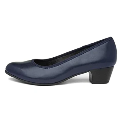 Image of Jana Softline Womens Navy Court Shoe Size 5 UK Blue