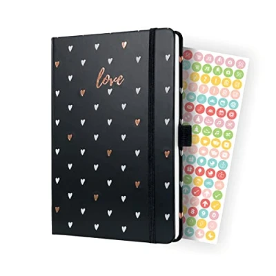 Image of SIGEL J4335 Jolie Weekly planner 2024, Dark Love, 13,5 x 20,3 cm, hardcover, 174 pages, Black