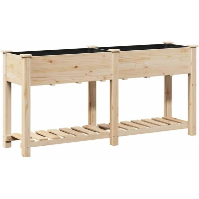Image of vidaXL Garden Planter with Shelf 161x43x76 cm Solid Wood Fir