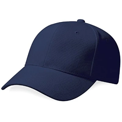 Image of Beechfield Pro style heavy brushed cotton cap in Navy