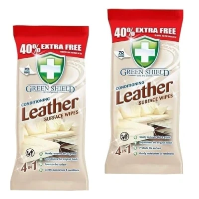Image of High Vibrant Conditioning Leather Cleaning Surface Wipes 70 Pack Large Suitable For All Types Removes Dirt &amp; Grime with Protecting the (2)