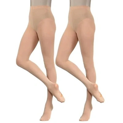 Image of Silky Dance 2 Pairs Ballet Convertible Tights (Age 7 9) (Light Suntan)