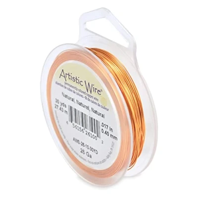 Image of Artistic Wire Tarnish Resistant Colored Copper Craft Wire, Natural, 26 Gauge, 30 yd