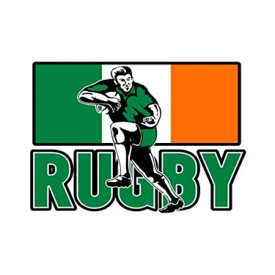 Image of Wee Blue Coo Painting Sport Ireland Rugby Football Flag Irish Player Wall Art Print