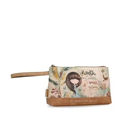 Image of Anekke Women&#039;s Toiletry Bag Leather Pencil Case with Hand Handle, Pockets and Zip Closure Amazonia Accessories 26 x 16 8 cm, Multicoloured, 26x16x8, Casual