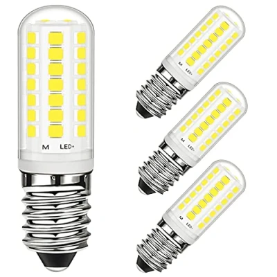 Image of Euxper E14 LED Bulb 3W Cool White 6000K 28W Halogen Equivalent Energy Saving, Small Edison Screw (SES) Light Bulbs 360LM for Freezer/Cooker Hood/Sewing Machine, AC220 240V, 4Pack