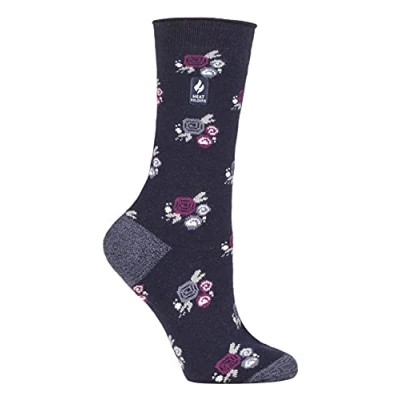 Image of HEAT HOLDERS Ultra Lite Ladies Thin Lightweight 1.0 TOG Winter Warm Casual Thermal Dress Socks (4 8 uk, Navy (Murcia))