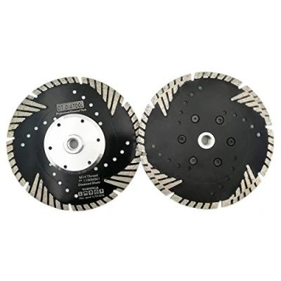 Image of DT DIATOOL Diamond Turbo Saw Blade with Slant Protection Teeth 2PCS 7 Inch / 180mm Cutting Disc M14 Thread for Concrete Tile Granite Marble Masonry