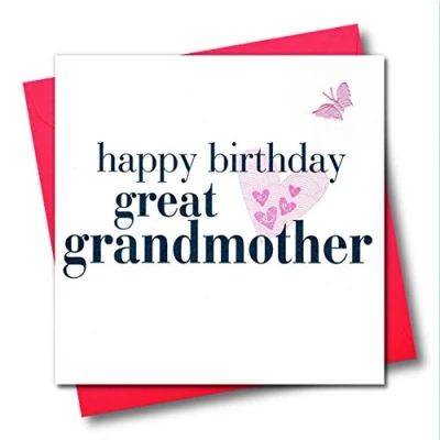 Image of Claire Giles Hearts and Stars Happy Birthday Great Grandmother Card