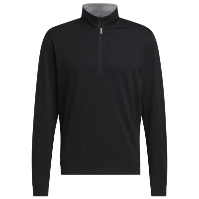 Image of adidas Golf MENS Authentic 1/4 ZIP Long sleeved top, Men&#039;s, Size: Medium, Black