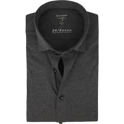 Image of OLYMP Shirt Level 5 Body Fit 24/Seven Dark Grey size 38