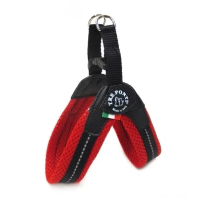 Image of Tre Ponti Fibbia Small Dog Mesh Harness, 4 cm, Red