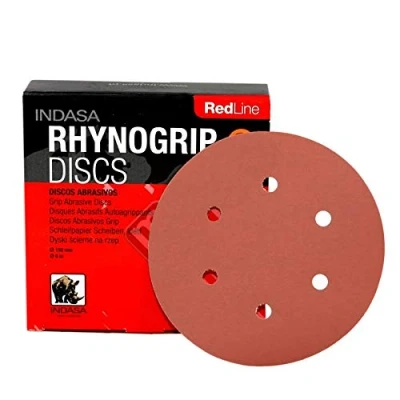 Image of 150mm INDASA Sanding Discs Sandpaper 6&quot; Pads Hook &amp; Loop Grit 80 Pack of 50