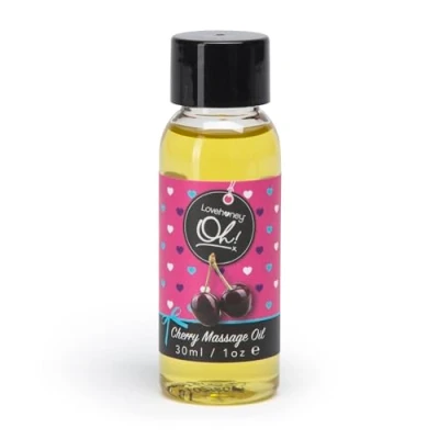 Image of Lovehoney Cherry Massage Oil Infused with Essential Oils Vegetarian Friendly 30ml