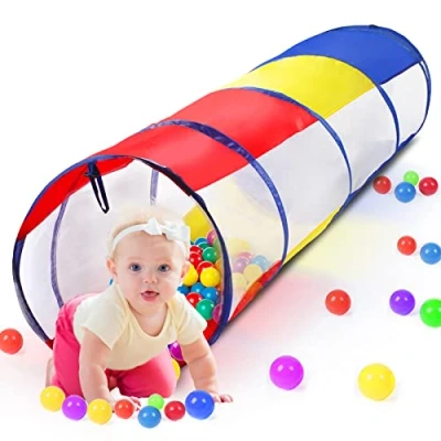 Image of WEEKSUN Kids Tunnel, Play Tunnel 180cm with Breathable Mesh Window, Pop Up Design Carry Bag, for All Toddlers Indoor and Outdoor (Diameter 46cm)