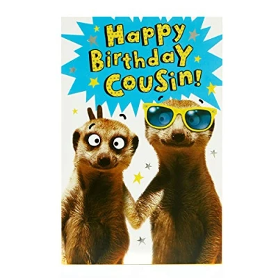 Image of UK Greetings Cousin Birthday Card Boys Funny Meerkat Design