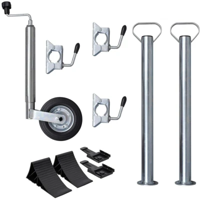 Image of vidaXL Jockey Wheel 48 mm with 2 Support Tubes and 3 Split Clamps