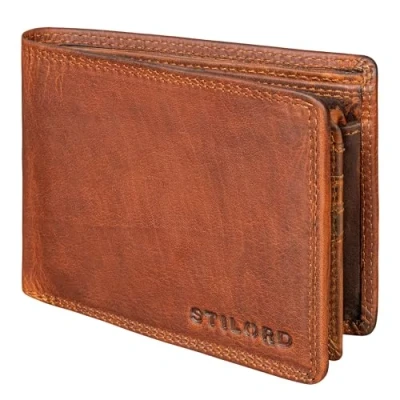 Image of STILORD &#039;Edgar&#039; RFID Wallet for Men Leather Vintage with Coin Pocket NFC Blocking Bifold Wallets Genuine Money Gift Box, Colour:Kara Cognac