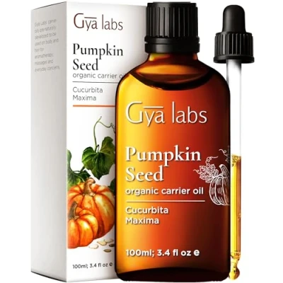 Image of Gya Labs Organic Pumpkin Seed Oil for Hair Growth 100% Cold Pressed Skin Hair, Skin, Face, Nourishing &amp; Strengthening (100ml)