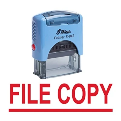 Image of File Copy Self Inking Rubber Stamp Custom Shiny Office Stationary