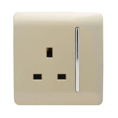 Image of Trendi Switch ART SKT13GO 1 Gang Artistic Modern Glossy Switched Tactile Plug Socket Gold