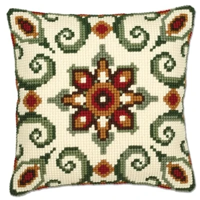 Image of Vervaco Geometric Design Cross Stitch Cushion 3, Multi Colour, 1 Count (Pack of 1)