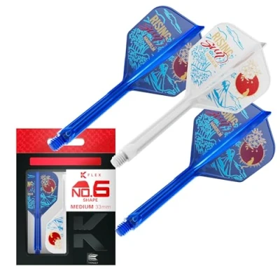 Image of TARGET Japan K Flex Rising Sun Haruki Muramatsu No.6 KFlex Dart Flights and Shafts Pack of 3 Player Edition Accessories Shafts, Medium (33mm)