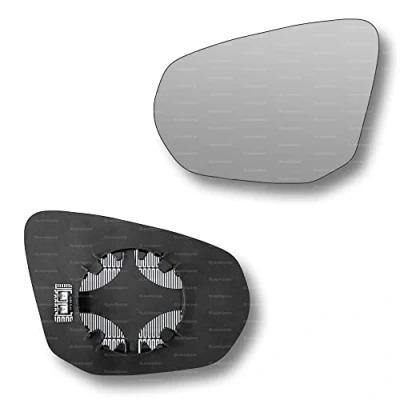 Image of Less4spares Replacement Wing Mirror Glass Left Compatible with Audi Q3 2018 2022 CLIP ON Passnager Near Side N/S Heated Convex