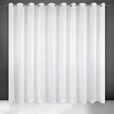 Image of Eurofirany LUCY Voile Curtain, Sheer Curtain with Eyelets 1 Unit, Bedroom, Living Room, Kitchen, W138 x L98, White