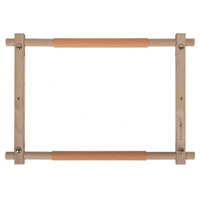 Image of Milward Rotating Tapestry Frame 38.5 x 30.5cm (15 12) Clip On Scroll for Embroidery, Cross Stitch, Needlework, Quilting Beech Wood