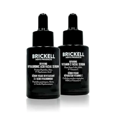 Image of Brickell Men&#039;s Day and Night Serum Routine, Natural Organic, Scented