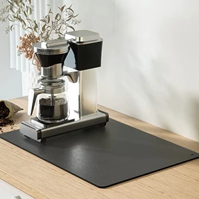 Image of Super Absorbent Draining Mat,Dish Drying Mat for Kitchen Counter,Coffee Machine Counter Protector,Quick Dry Sink Drainer Spill Non Slip Rubber Coffee