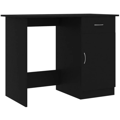 Image of vidaXL Desk Black 100x50x76 cm Engineered Wood