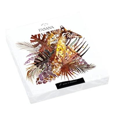 Image of 20 Napkins Giraffe on Exotic Leaves Table Decoration Decoupage Napkin Technology 33 x cm