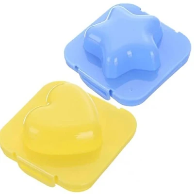 Image of Boil Egg Shaper 2pcs Star Heart Shape Mold Sushi Rice Mould Decorating Fondant Cake Tool