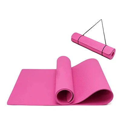Image of Yoga Mat Thick Non Slip Mats for Women/Men Exercise Home Gym with Carry Strap TPE Eco Friendly Workout Meditation Pilates 183x61x0.6cm (PLUM)
