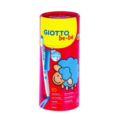 Image of GIOTTO be bè Colouring Felt Tip Pens Set for Young Children, Box of 10 Assorted Colours, Super Washable, Ideal School &amp; Home