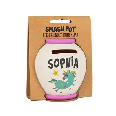 Image of History &amp; Heraldry Personalised Bamboo Smash Pot Money box (Sophia)