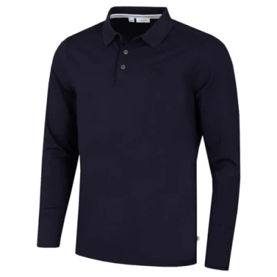 Image of Calvin Klein Mens Long Sleeve Campus Polo Shirt Navy M