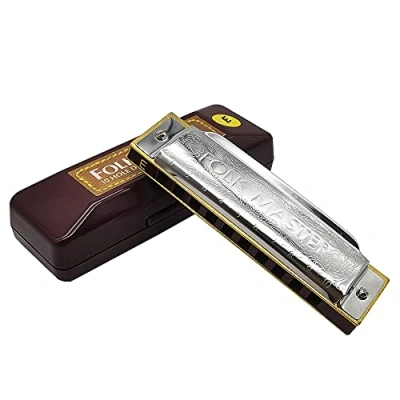 Image of ADIYA Harmonica Suzuki Folkmaster Standard Beginner Diatonic Blues 10 Holes Key of C Musical Gift (E)