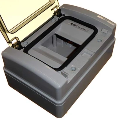 Image of 4 Module IP65 DIN Rail Enclosure Box with Door Outdoor Weatherproof Ideal for Consumer Unit RCD Contactors Timers etc