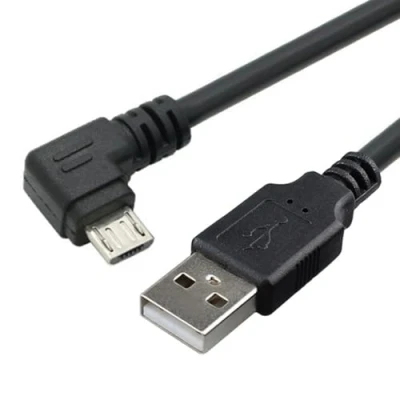 Image of JSER 1.5m Left Angled 90 Degree Micro USB Male to 2.0 Data Charge Cable for Cell Phone &amp; Tablet