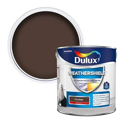 Image of Dulux Weather Shield Exterior High Gloss Paint, Conker, 2.5 L